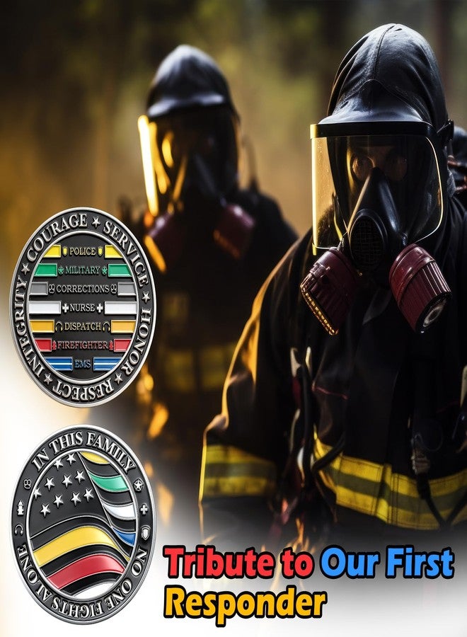 WinnerWhy 10 Pcs No One Fights Alone Challenge Coin First Responder Hero Flag Commemorative Coin Thin All Line Honor Gift for EMS Firefighter Police Military Corrections Nurse Dispatch - Image 5